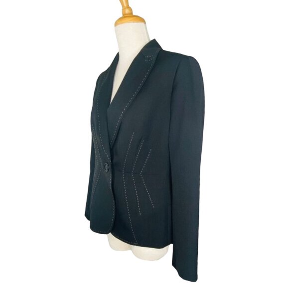 Kasper Womens Black Blazer Size 6 High-Quality Polyester Stylish Stitching Desig - Picture 4 of 8